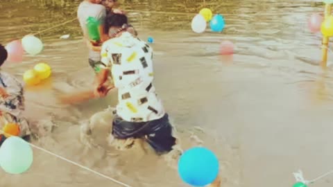 #funny water game in village #viral#popular#crazy