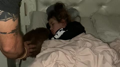 Daughter Wakes up to Puppy Surprise