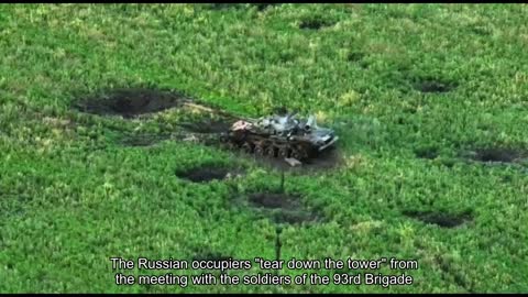 Russian occupiers demolish a tower from a meeting with soldiers of the 93rd Brigade