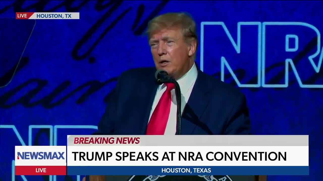 Trump speaking at the NRA convention about the Texas school massacre.