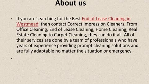 One Of The Best End of Lease Cleaning in Westmead.