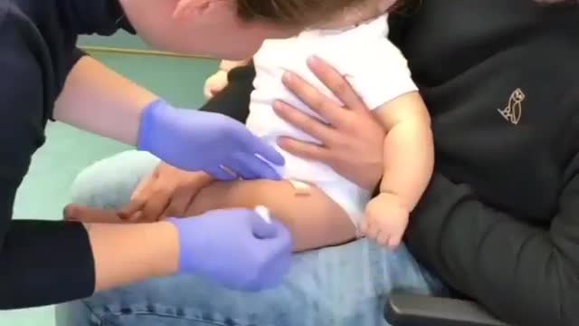 Cute baby seeing the nurse ❤️ funny baby video #12