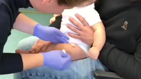 Cute baby seeing the nurse ❤️ funny baby video #12