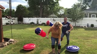 Backyard Bout with Blow Up Toys