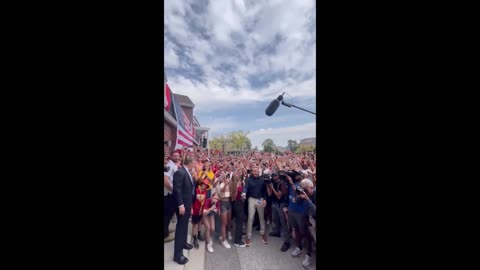 Joe Biden, No, Ron DeSantis, No, President Trump Rocking it at the Iowa State Football Game!