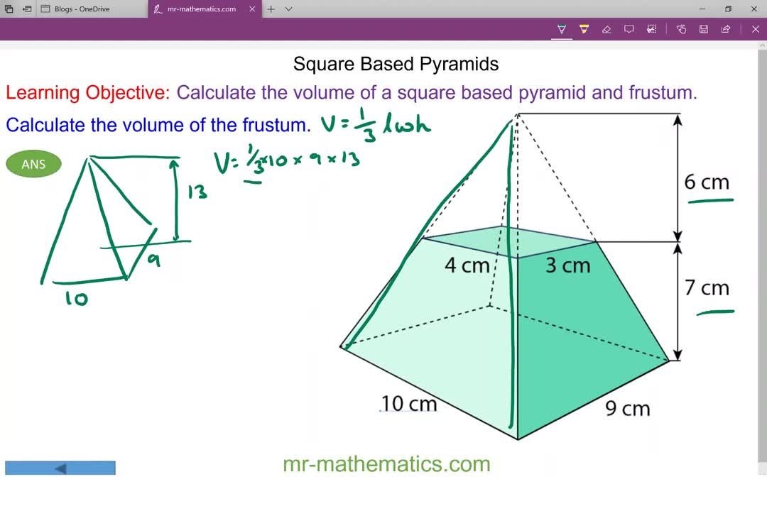 Learn the Volume of a Frustum