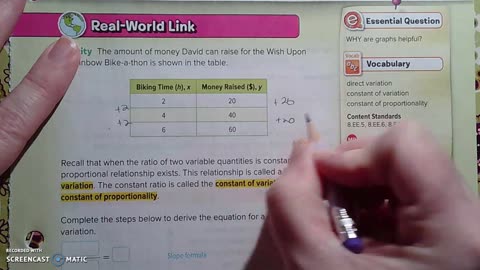 Gr 8 - Ch 3 - Lesson 3 - PART 1 - Equations in y=mx Form