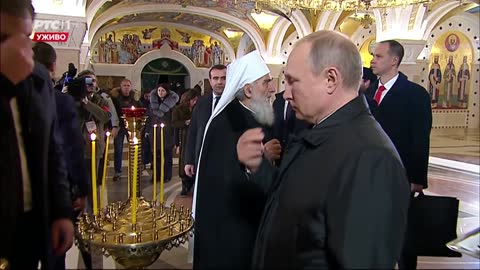 Ereticii Ecumenisti Irineu al Serbiei vaticanizatul si Putin batjocorind semnul Crucii si SEMNATURA