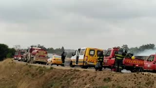 A large compost plant is currently on fire in Diepsloot