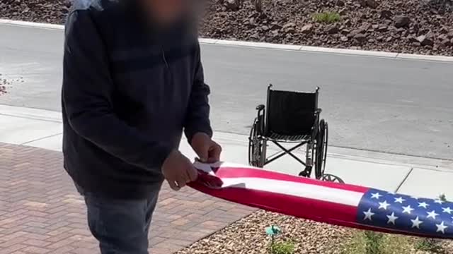 What What Happens When This Disabled Veteran Sees His Neighbor's Flag Fall