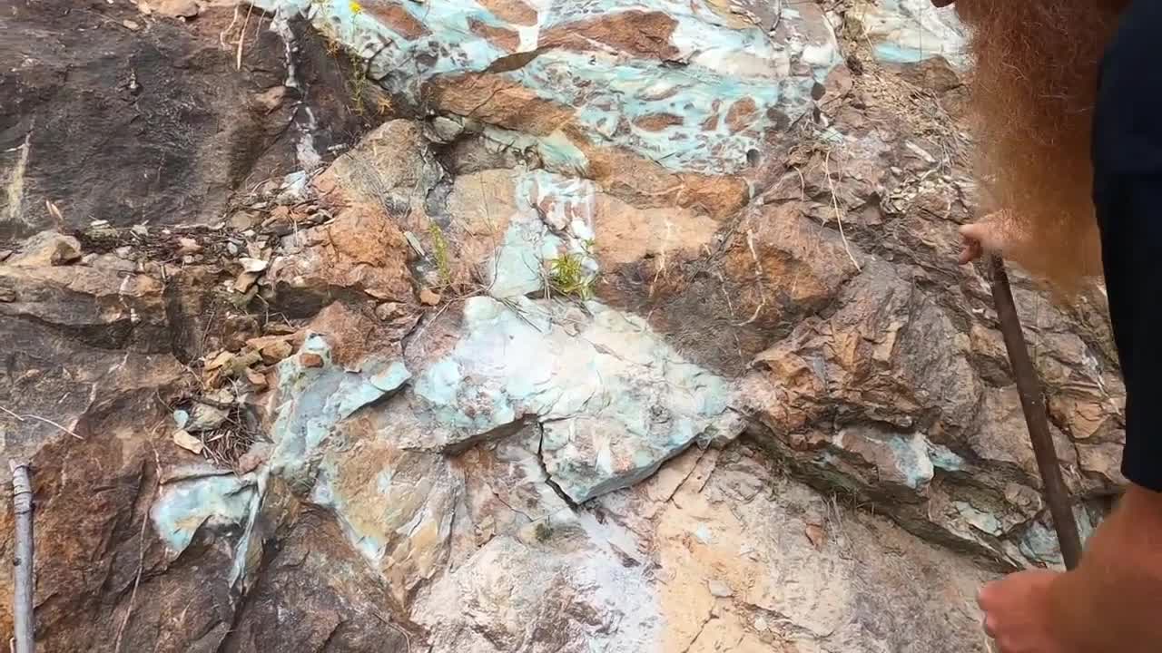 This absolutely amazing blue mineral is just sitting there