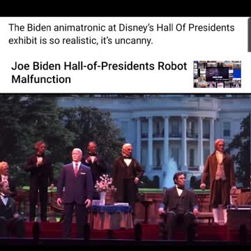 Joe Biden's robot at hall of robots Disney world