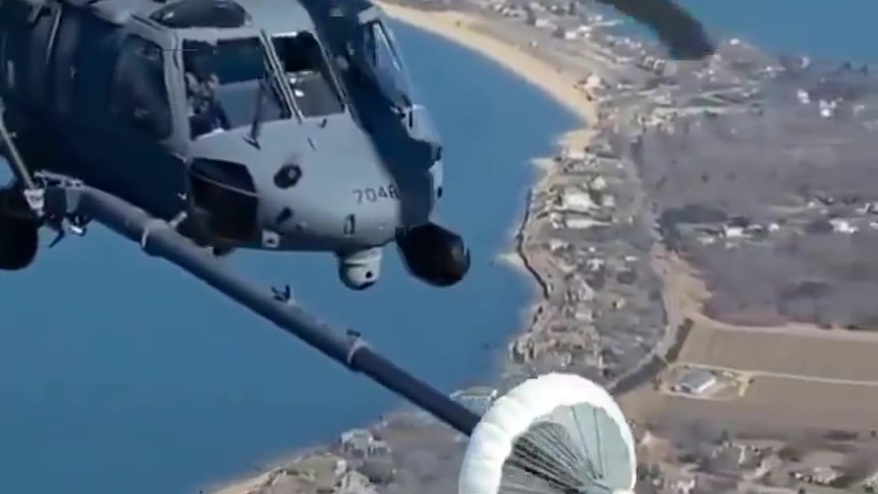 Refueling helicopter in mid-air!