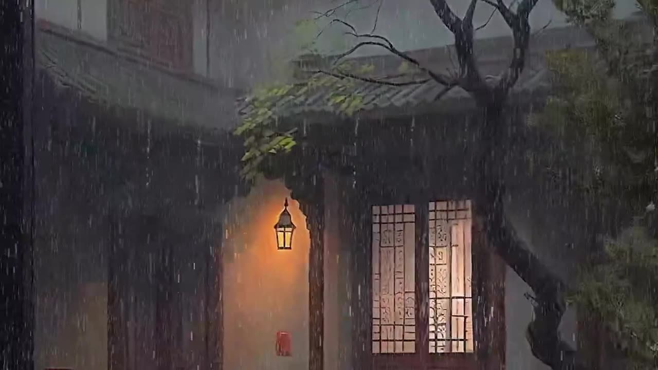 Heavy raining video, mind relaxing video