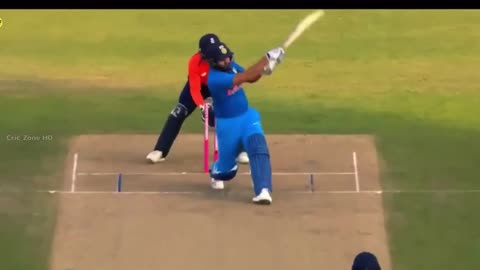 Pull Shot by the Rohit Sharma against Adil Rashid