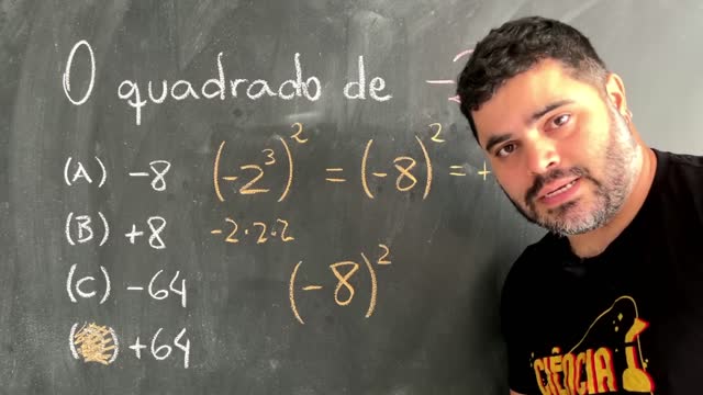 ⭐ O quadrado de -2³ é quanto Você consegue resolver