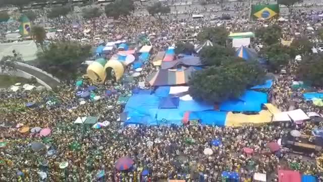 BRAZIL: Downtown Rio de Janeiro, in front of the Army HQ, today. The sleeping giant has awakened.