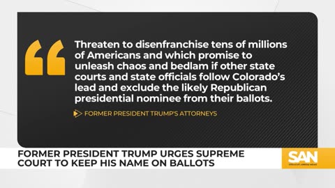 Trump urges Supreme Court to keep name on ballots