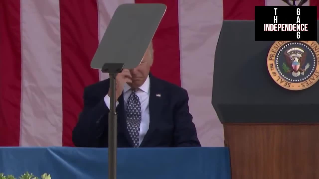 Biden Stage Crew Covers His Face In Shame With Teleprompter