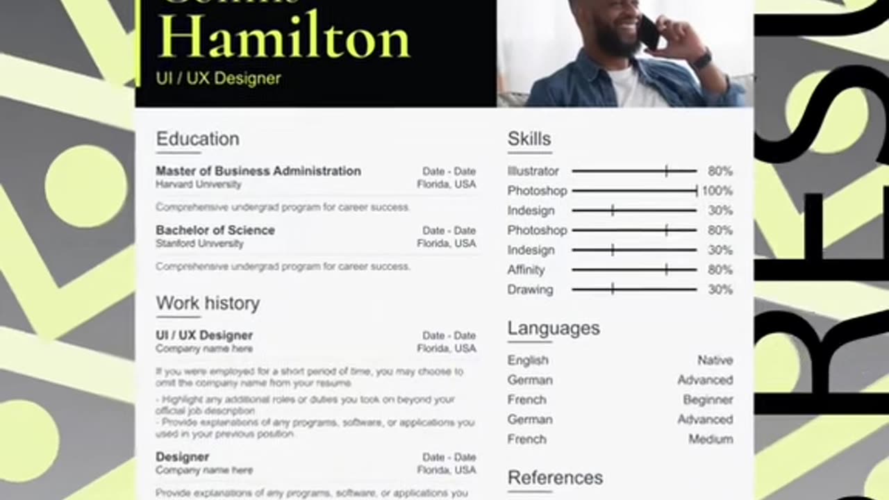 UI/UX designer resume template | FinishResume.com #resume #microsoftword #template