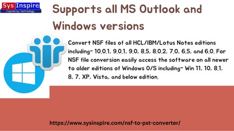 SysInspire Lotus Notes to Outlook Converter