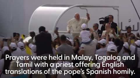 Thousands pack Bahrain national stadium for Pope’s main Mass