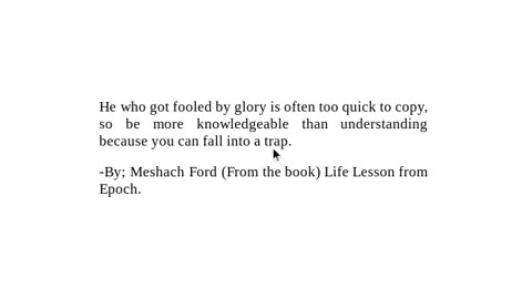 "Life Lesson from Epoch" -Checkout Description