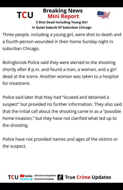 3 Shot Dead Including Young Girl In Quiet Suburb Of Suburban Chicago