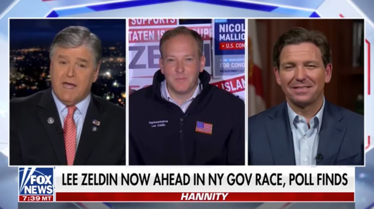 Gov. Ron DeSantis says he thinks the country will be better off with Zeldin as NY governor