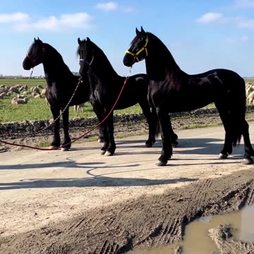 Friesian Horses Ready To Go