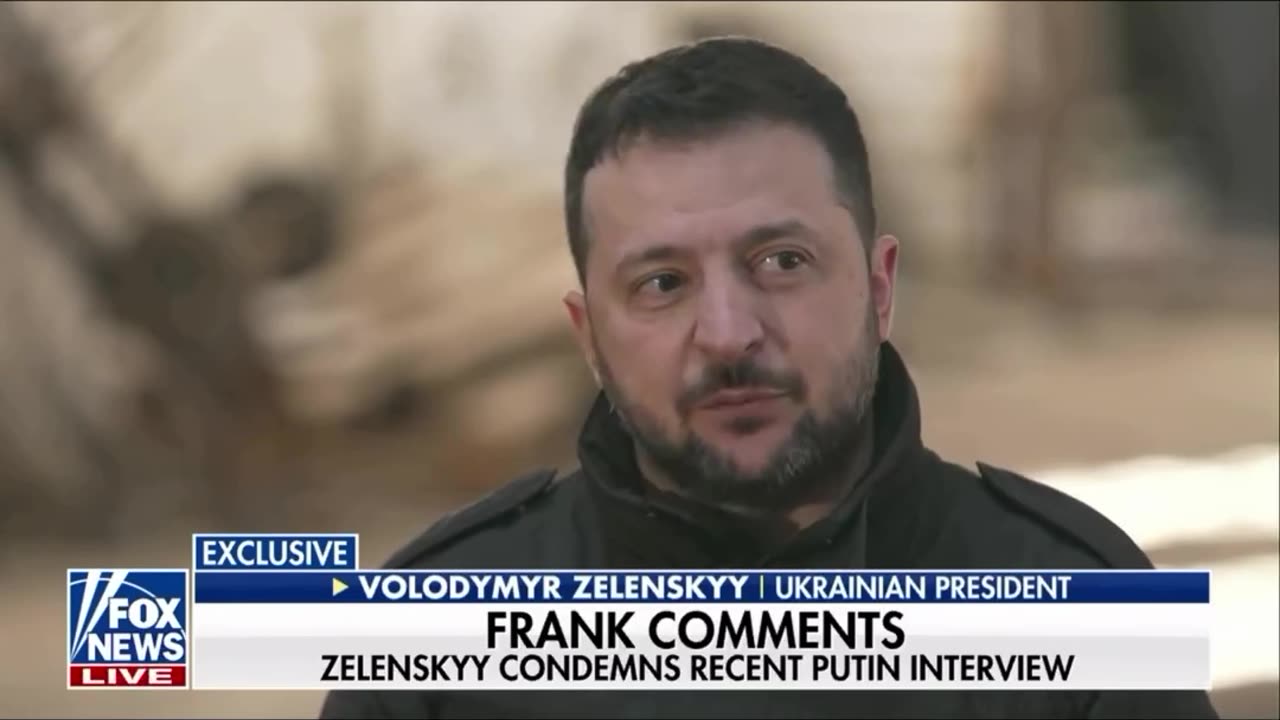 Ukraine President Grifter Zelenskyy Calls Tucker Carlson Interview "Bullshit".