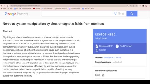 Bombshell Patent US6506148b2 Why Do We Need A Patent for Nervous System Manipulation