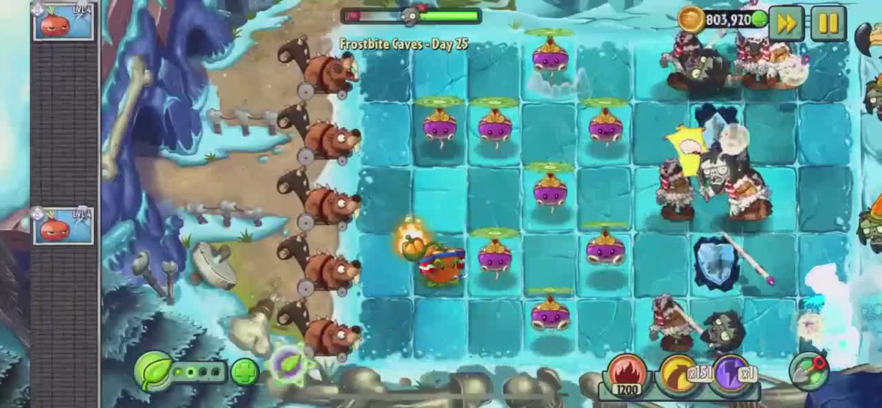 Plants vs Zombies 2 Frostbite Caves - Day 25