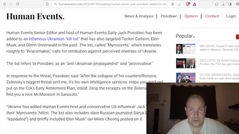 UKRAINE puts an assassination order out for JACK POSOBIEC