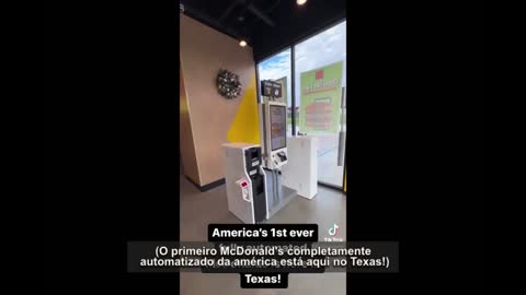 Primeiro McDonald's Totalmente Automatizado nos EUA (Texas).