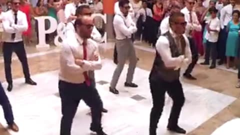 Husband And Groomsmen Deliver a Outstanding Performance in the Bride