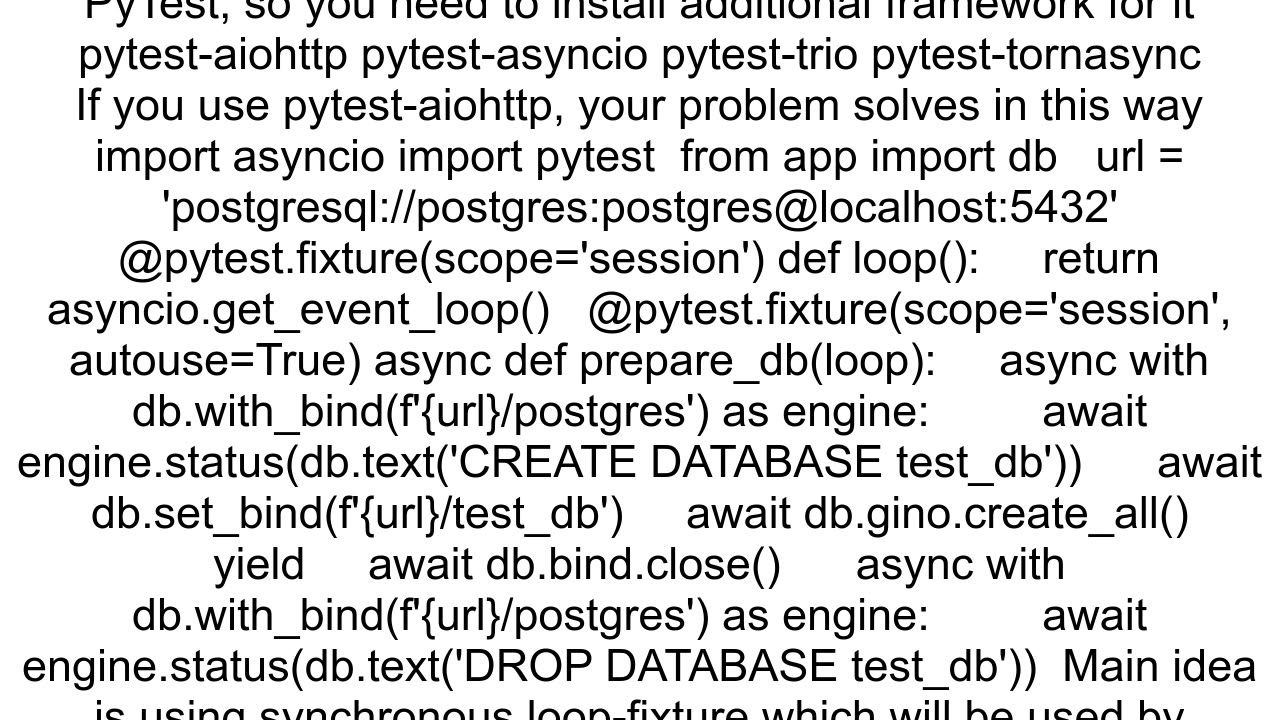 Async fixtures with pytest