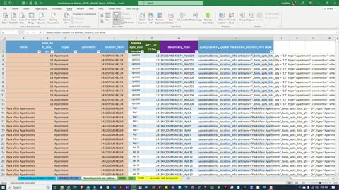 Registrations per Address, back end data workflow