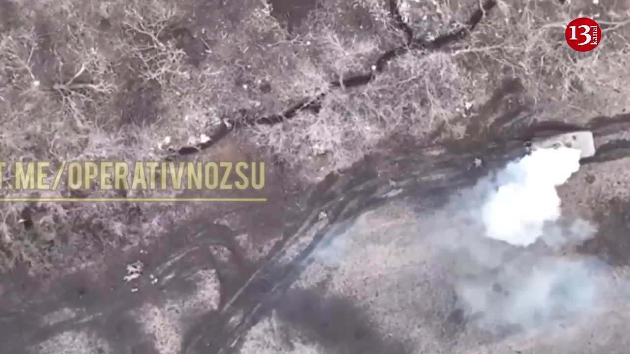 Large number of Russian soldiers escaping from equipment and ran into forest were targeted by drone