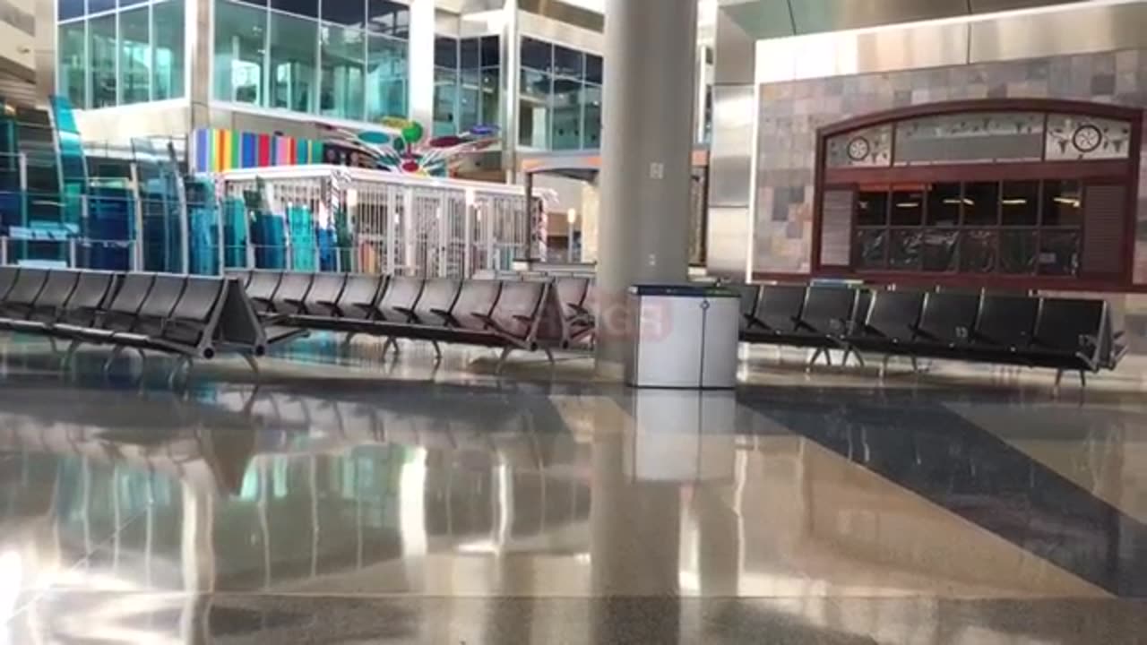 Empty Dallas DFW Airport Due To COVID Coronavirus