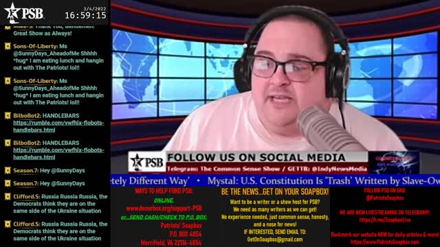 2022-03-04 16:17 EST - The Common Sense Show: Patriot Line Friday with Derek, PATRIOTski & Glry Anon