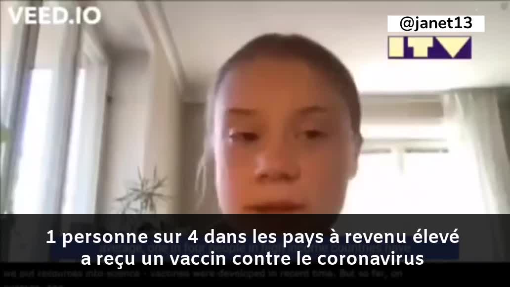 Greta vante les vaccins covid et déplore "l'inéquité vaccinale" concernant les pays en développement