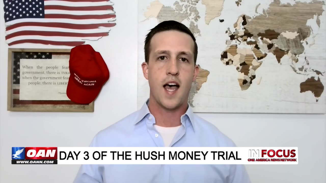 IN FOCUS: Day 3 of Hush Money Trial & Spkr Johnson's Interest in Ukraine with Frankie Stockes - OAN