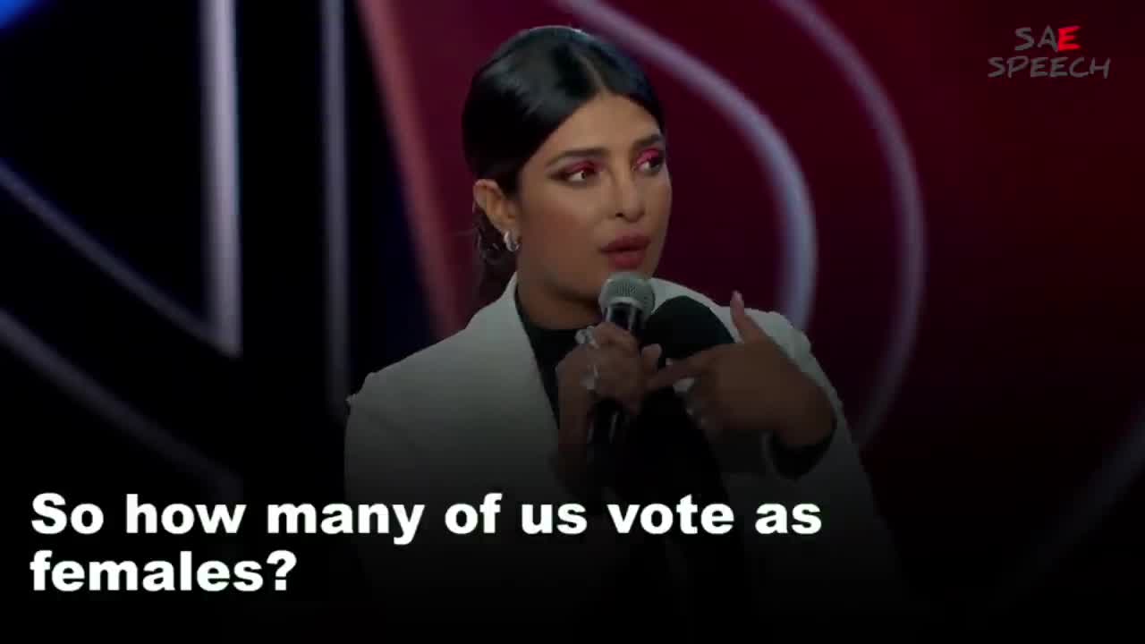 Motivational speech by actress Priyanka chopra