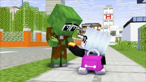 Monster School Poor Baby Zombie Become a Heart Gold - Minecraft Animation