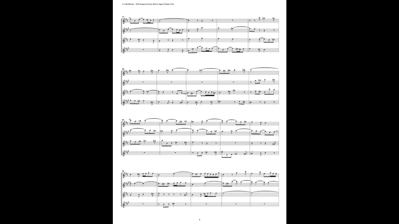 J.S. Bach - Well-Tempered Clavier: Part 1 - Fugue 18 (Saxophone Quintet)