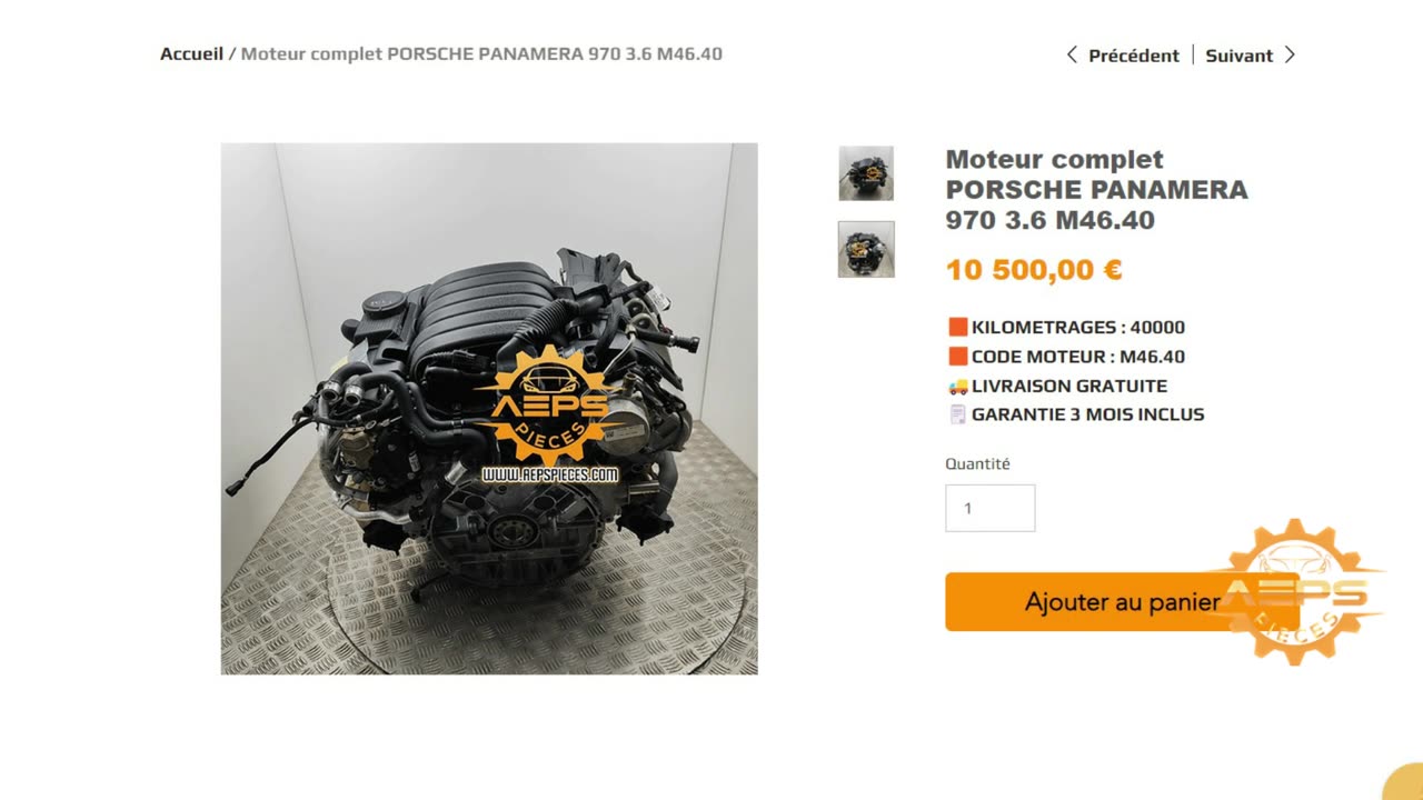 AEPSPIECES.COM - Moteur complet PORSCHE PANAMERA 970 3.6 M46.40