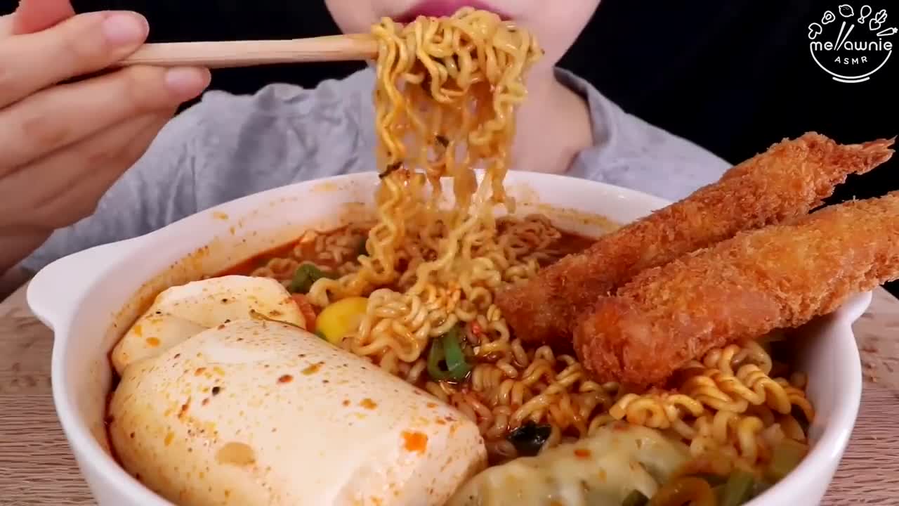 ASMR MUKBANG｜SPICY RAMYEON, FRIED SHRIMP, DUMPLING EATING SOUNDS 먹