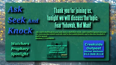 Fear Yehovah, Not Man! Part 1