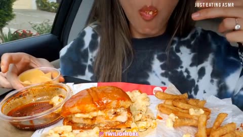 TWILIGHT ASMR best BURGER🍔compilation (ft. onion rings & fries) _ burger eating_mukbang 🍔🍟